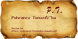 Pohrancz Tonuzóba névjegykártya